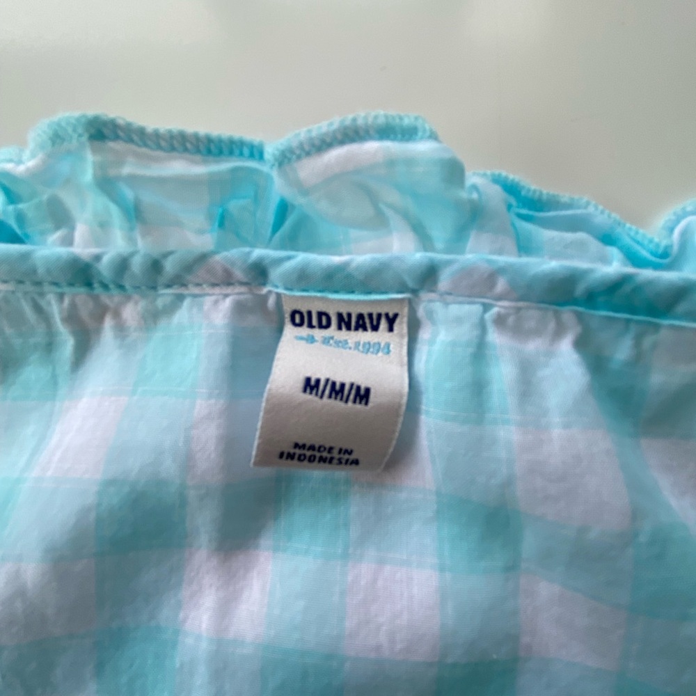 Old Navy Sleeveless Cotton Top, Plaid-Gingham Cotton Top, Size M - Picture 3 of 5